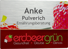 Firmenschild mit Fotomotiv für eine Ernährungsberatung