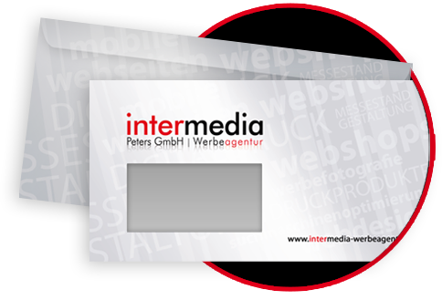 Briefumschläge mit Sichtfenster und Gestaltung im Corporate Design